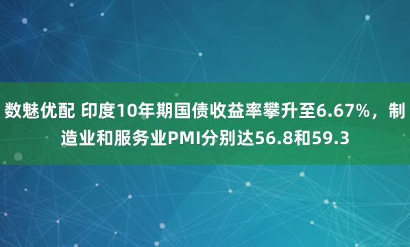 数魅优配 印度10年期国债收益率攀升至6.67%，制造业和服务业PMI分别达56.8和59.3