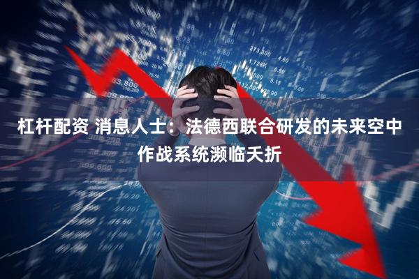 杠杆配资 消息人士：法德西联合研发的未来空中作战系统濒临夭折